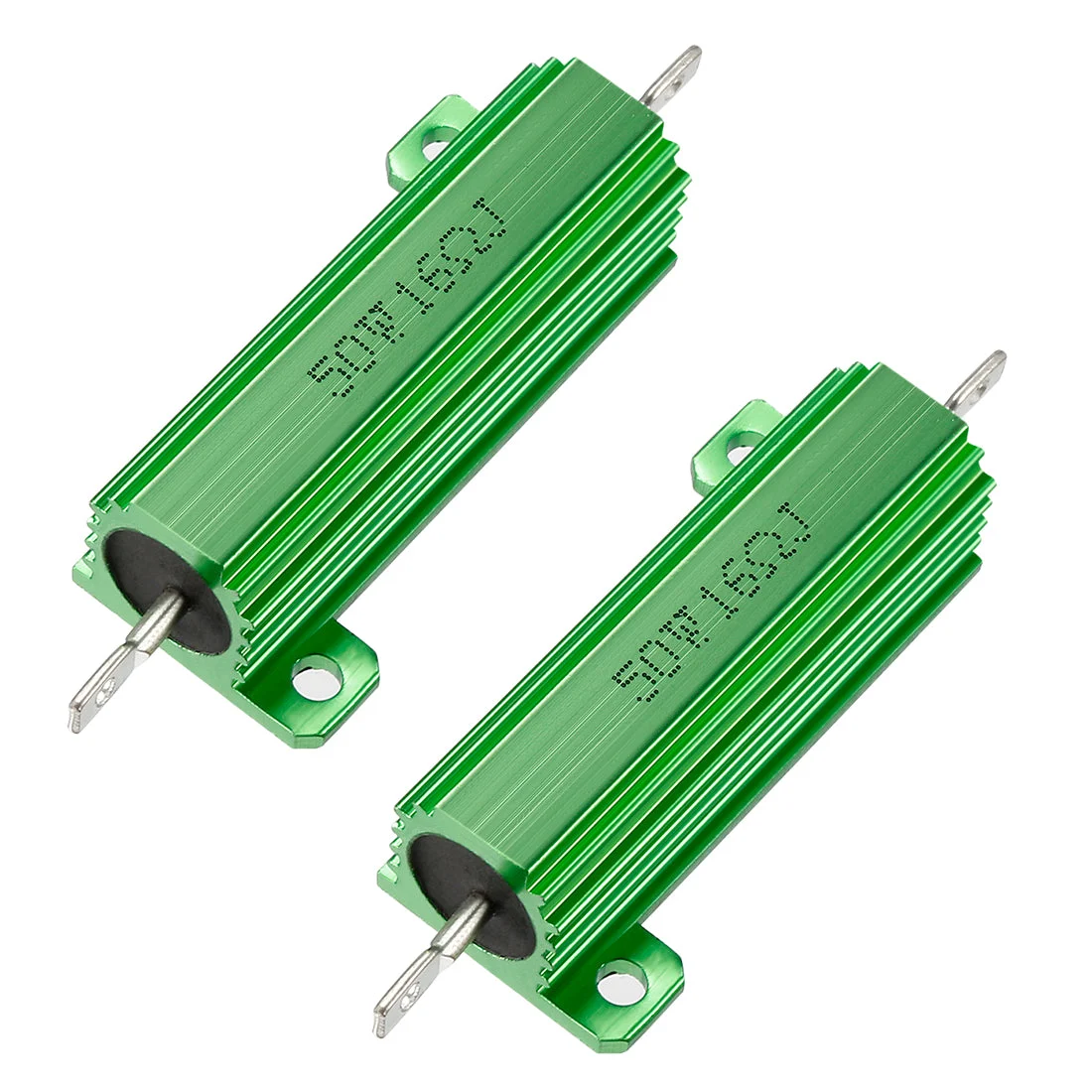 50W 16 Ohm 5% Aluminum Housing Resistor Screw Chassis Mounted Aluminum Case Wirewound Resistor Load Resistors Green 2 pcs