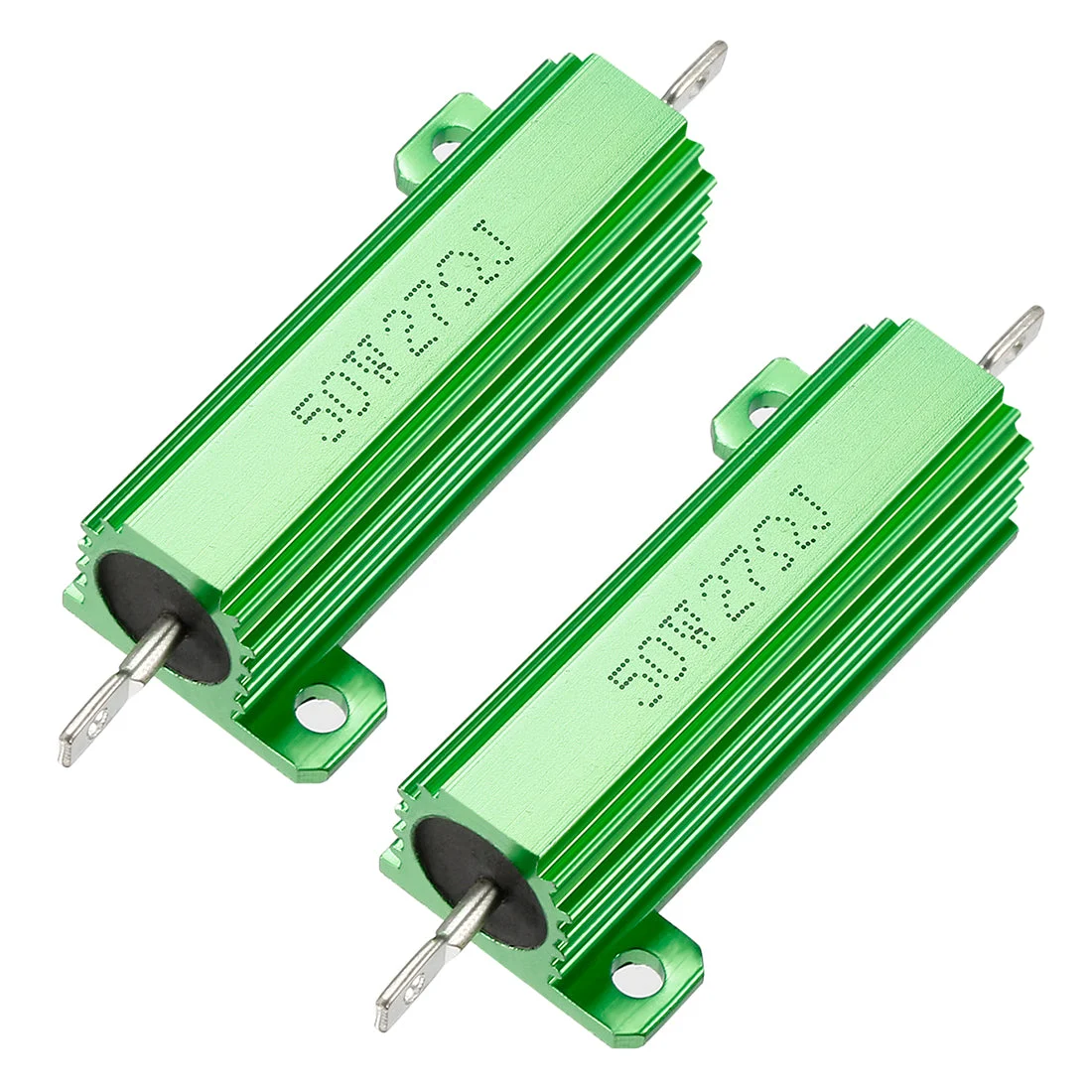 50W 27 Ohm 5% Aluminum Housing Resistor Screw Chassis Mounted Aluminum Case Wirewound Resistor Load Resistors Green 2 pcs