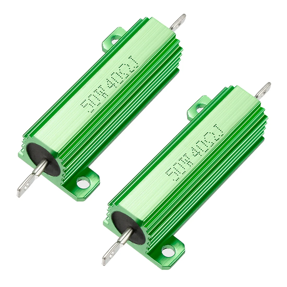 50W 40 Ohm 5% Aluminum Housing Resistor Screw Chassis Mounted Aluminum Case Wirewound Resistor Load Resistors Green 2 pcs