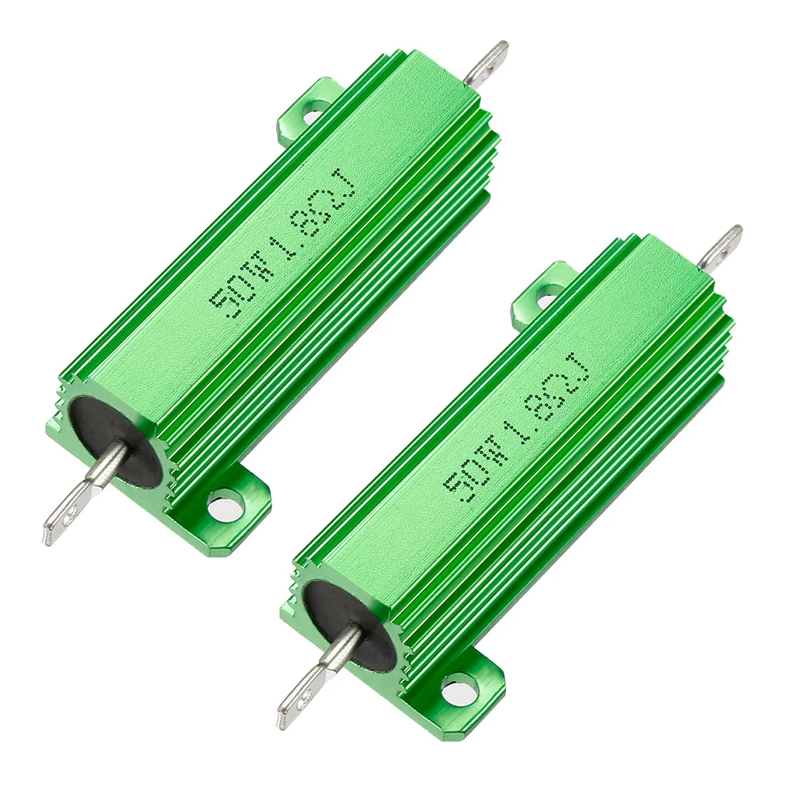 50W 1.8 Ohm 5% Aluminum Housing Resistor Screw Chassis Mounted Aluminum Case Wirewound Resistor Load Resistors Green 2 pcs