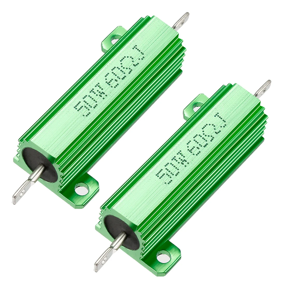 50W 60 Ohm 5% Aluminum Housing Resistor Screw Chassis Mounted Aluminum Case Wirewound Resistor Load Resistors Green 2 pcs