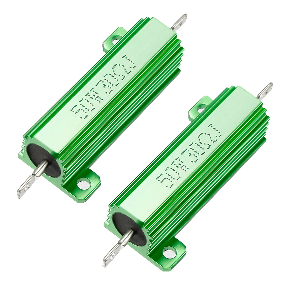 50W 30 Ohm 5% Aluminum Housing Resistor Screw Chassis Mounted Aluminum Case Wirewound Resistor Load Resistors Green 2 pcs