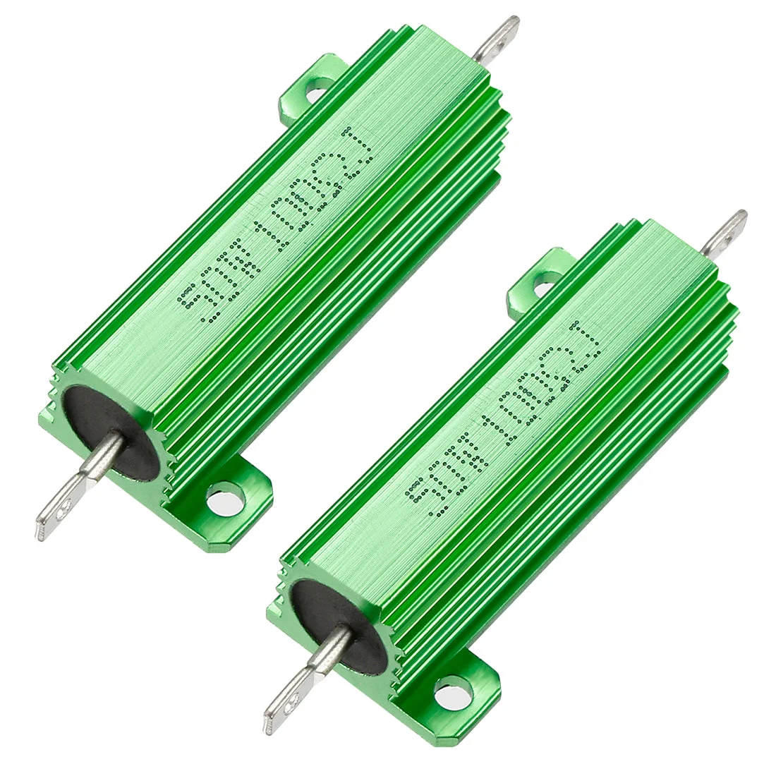 50W 100 Ohm 5% Aluminum Housing Resistor Screw Chassis Mounted Aluminum Case Wirewound Resistor Load Resistors Green 2 pcs