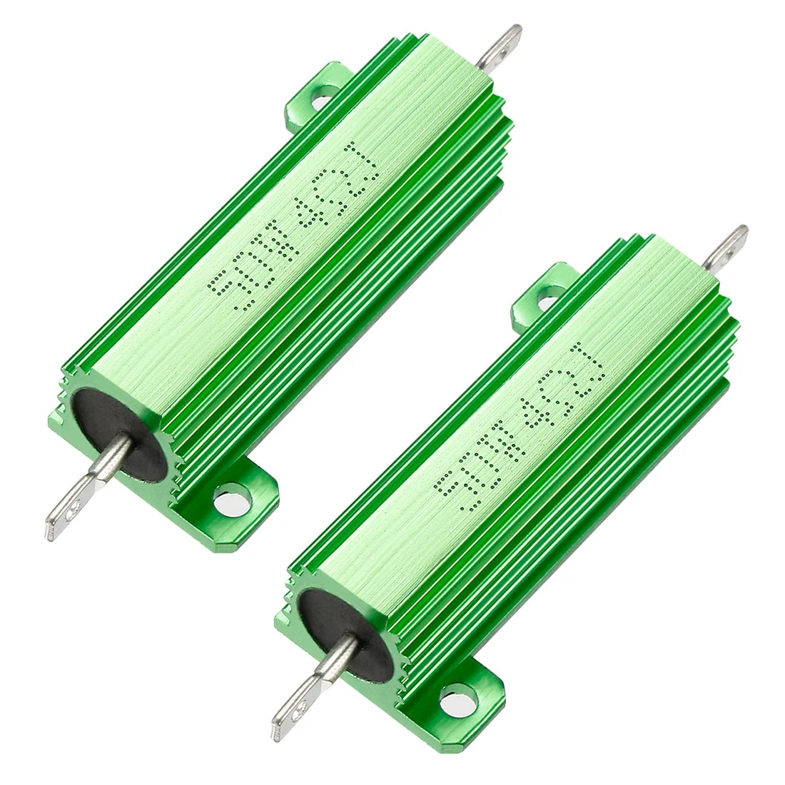 50W 4 Ohm 5% Aluminum Housing Resistor Screw Chassis Mounted Aluminum Case Wirewound Resistor Load Resistors Green 2 pcs