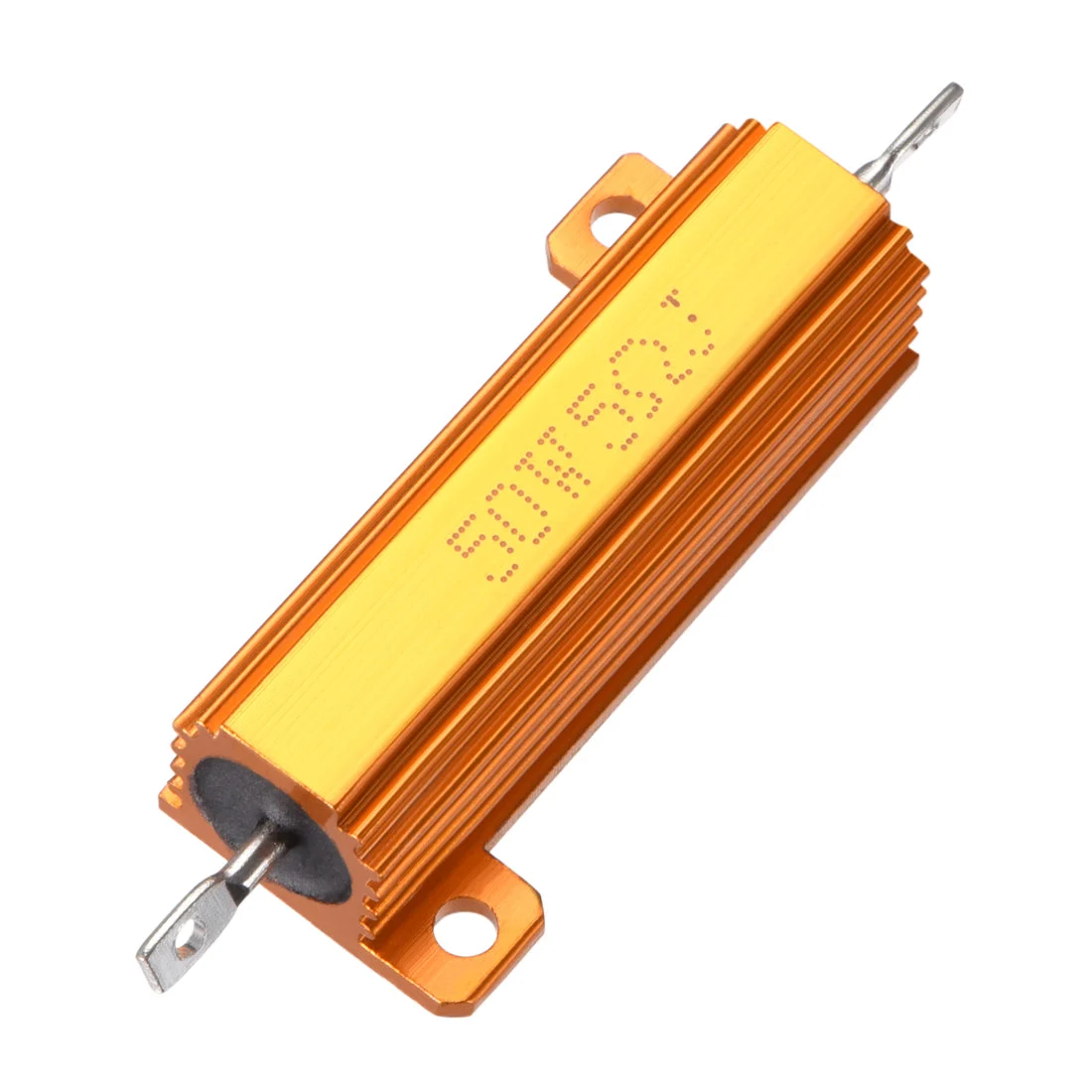 50W 5 Ohm 5% Aluminum Housing Resistor Screw Chassis Mounted Aluminum Case Wirewound Resistor Load Resistors Gold Tone 1pcs
