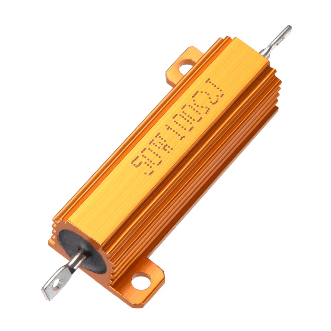 50W 100 Ohm 5% Aluminum Housing Resistor Screw Chassis Mounted Aluminum Case Wirewound Resistor Load Resistors Gold Tone 1pcs