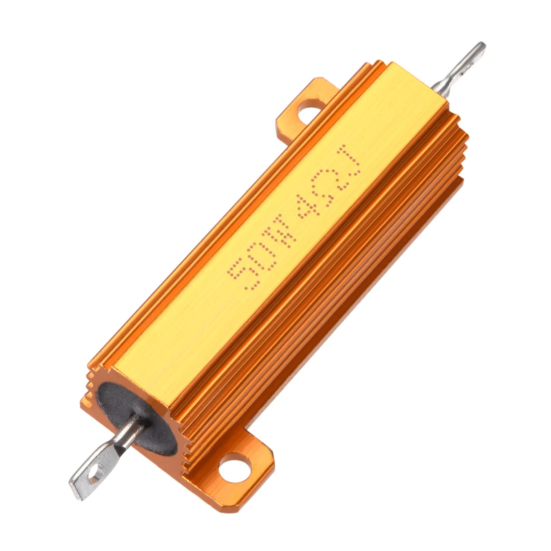 50W 4 Ohm 5% Aluminum Housing Resistor Screw Chassis Mounted Aluminum Case Wirewound Resistor Load Resistors Gold Tone 1pcs