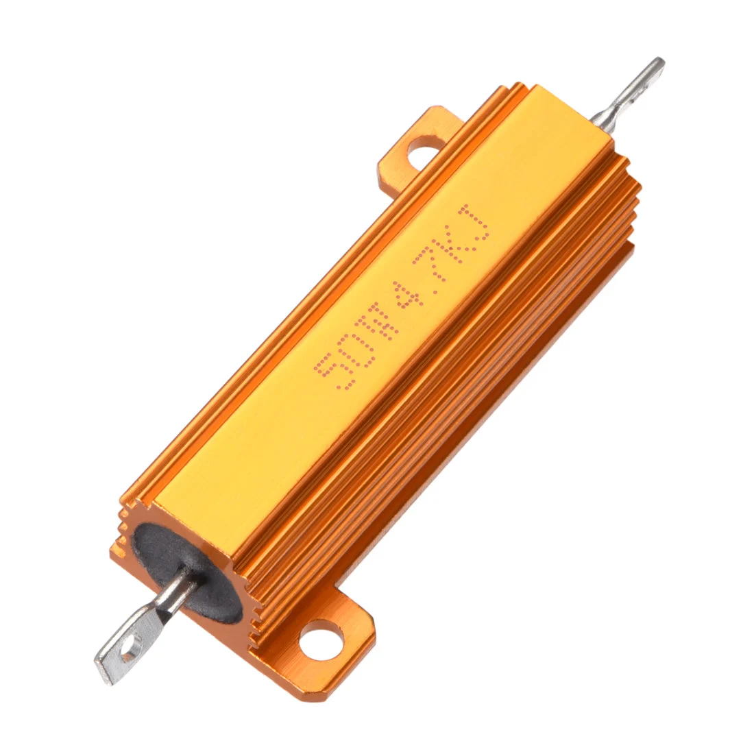 50W 4.7K Ohm 5% Aluminum Housing Resistor Screw Chassis Mounted Aluminum Case Wirewound Resistor Load Resistors Gold Tone 1pcs