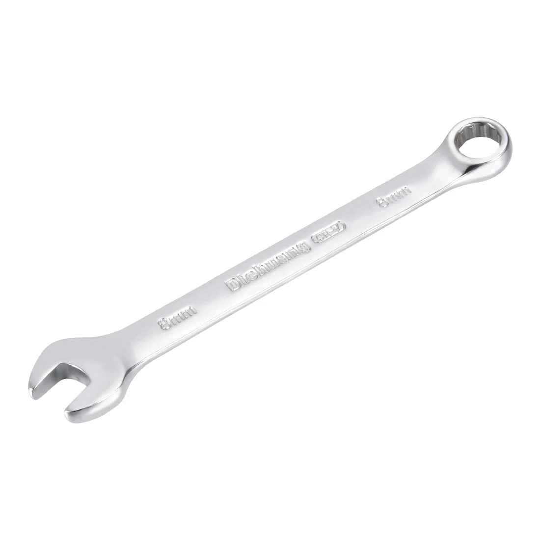 Metric 8mm 12-Point Box Open End Combination Wrench Chrome Finish, Cr-V