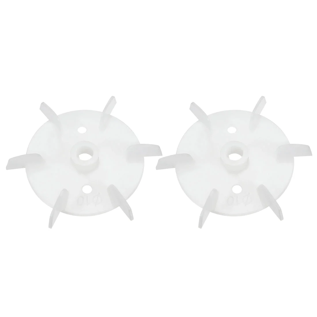 2Pcs 97*10mm D Shaft Replacement White Plastic 6 Impeller Motor Fan Vane