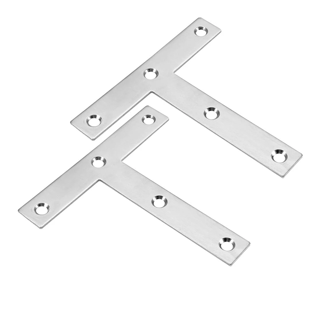 Flat T Shape Repair Mending Plate, 120mmx120mm, Stainless Steel 304 Joining Bracket Support Brace, Pack of 2