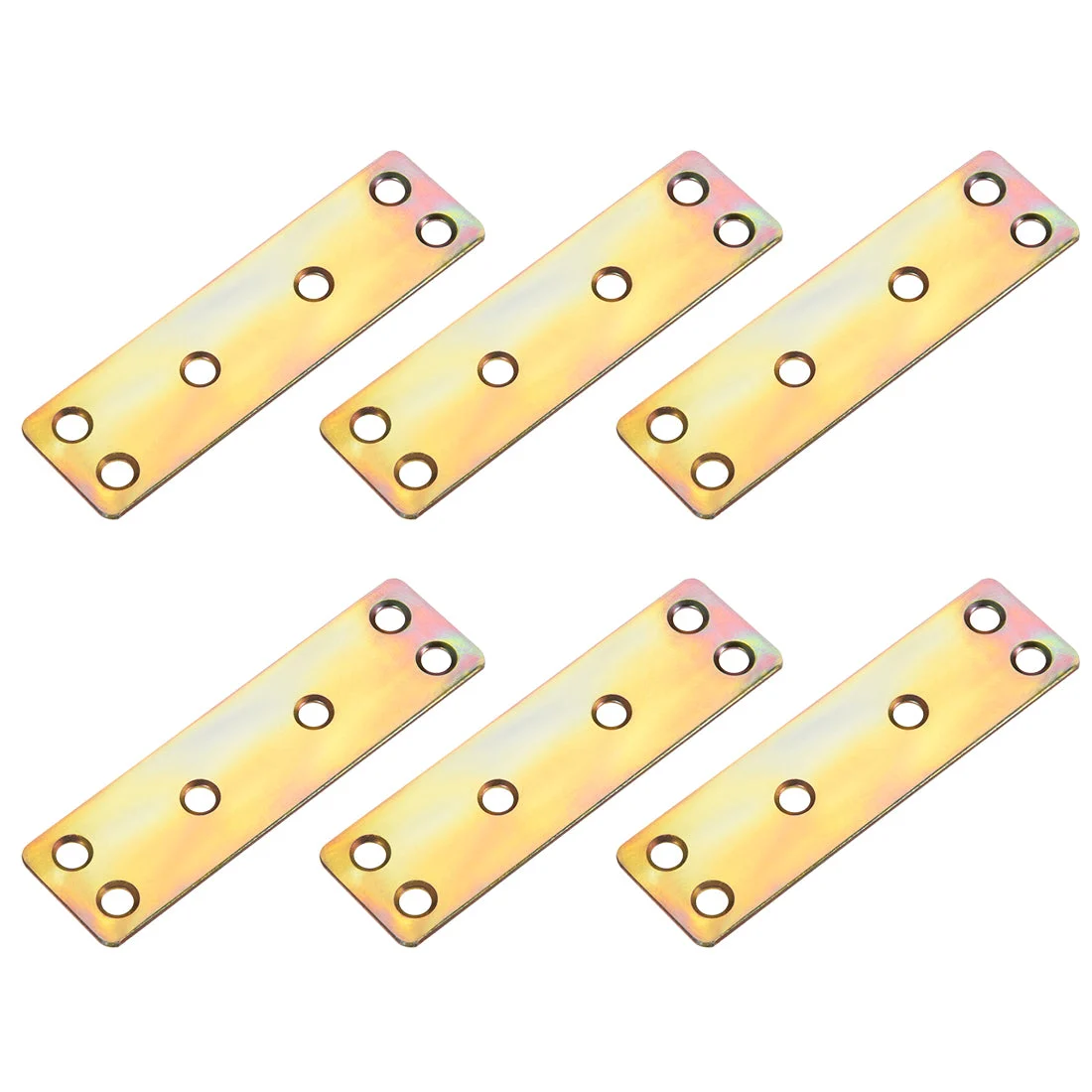 80mmx23mmx1.6mm Six Mount Holes Flat Straight Mending Fixing Plates Brackets 6pcs