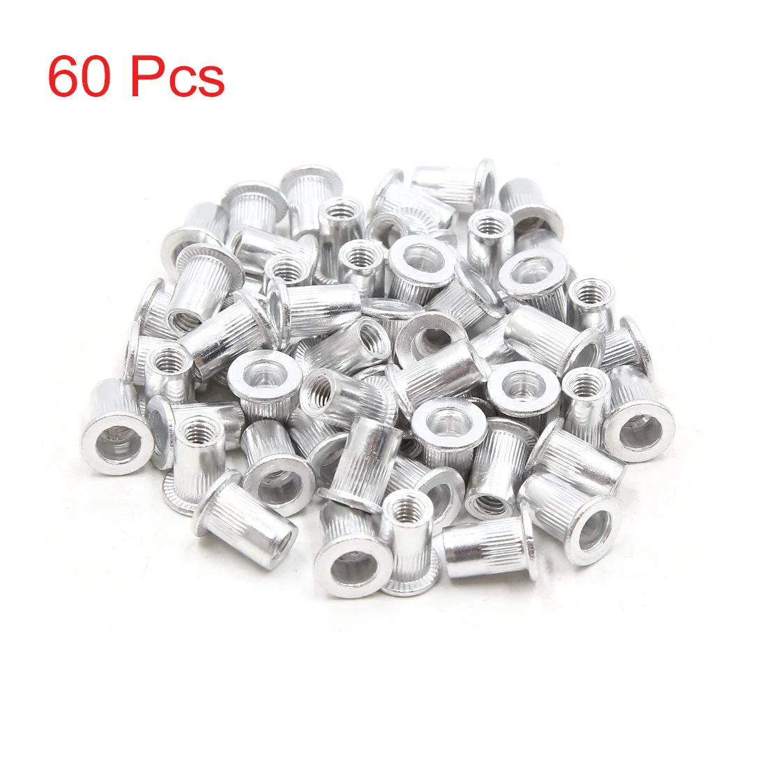 60pcs Aluminum Alloy Flat Head Rivet Nut Insert for Car