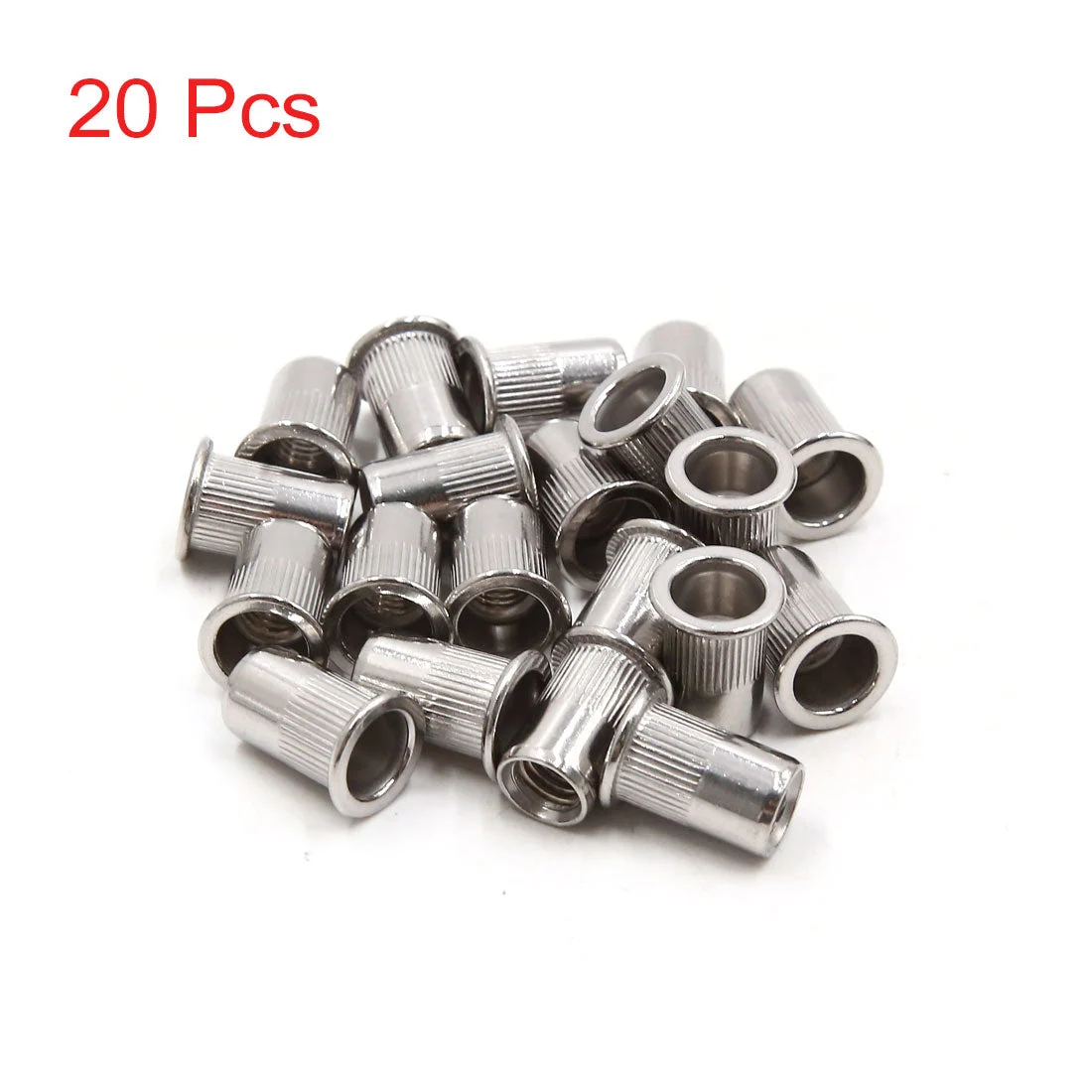 20pcs M8 Thread 304 Stainless Steel Flat Head Rivet Nut Insert for Car