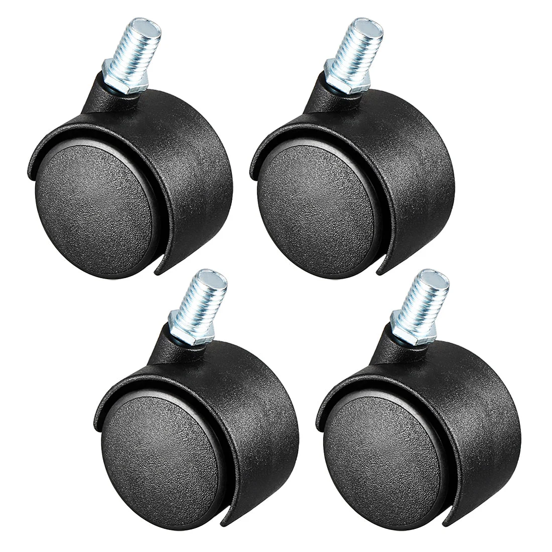 4 Pcs 1.5 Inch Swivel Caster Wheels Nylon 360 Degree M8 x 13mm Threaded Stem Caster Wheel