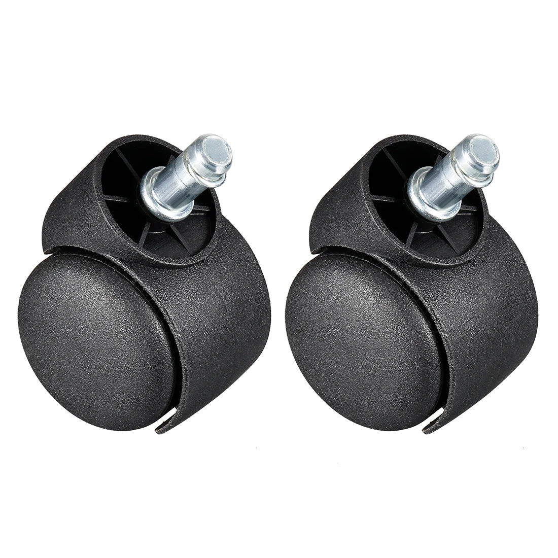 2 inch Swivel Casters Nylon Twin Wheel Universal 11mmx22mm Stem Swivel Caster Black 2 Pcs
