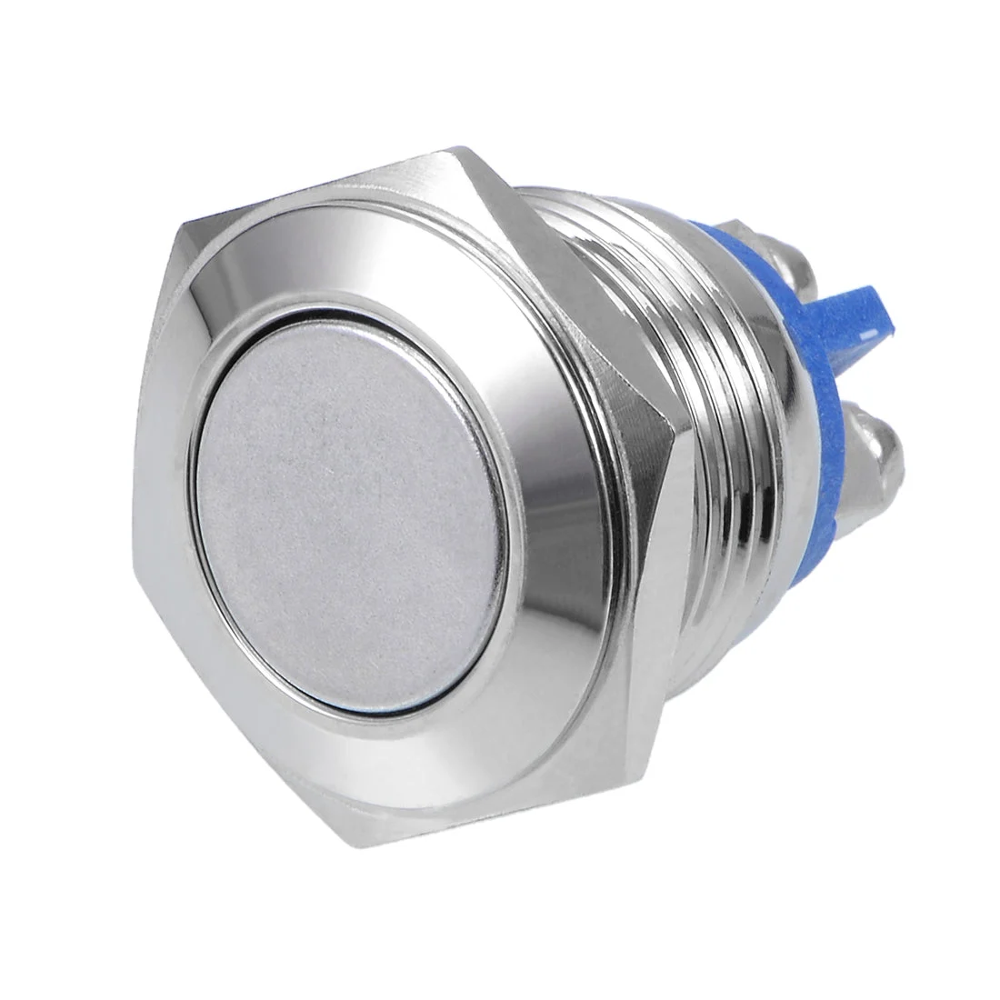 Momentary Stainless Steel Push Button Switch 16mm Mounting Dia 5A 2 Screws