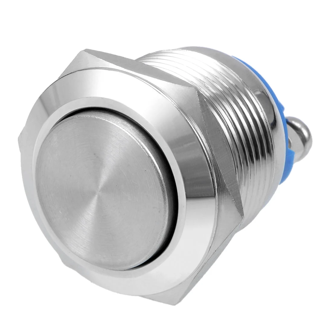 Momentary Stainless Steel Push Button Switch 19mm Mounting Dia 5A 2 Screw Terminals