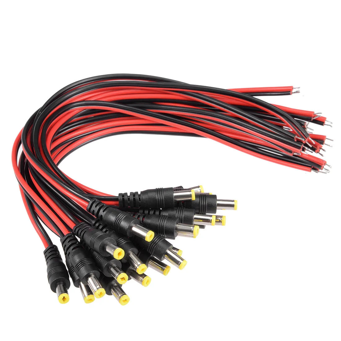20pcs 5.5mm x 2.1mm Male DC Wire Power Pigtails Adapter Jack Socket Cables for CCTV Security Camera