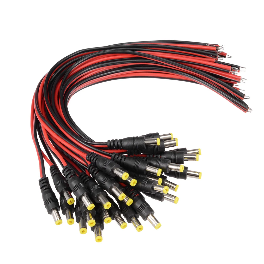 30pcs 5.5mm x 2.1mm Male DC Wire Power Pigtails Adapter Jack Socket Cables for CCTV Security Camera