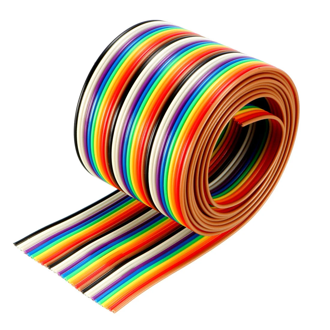 Flat Ribbon Cable 30P Rainbow IDC Wire 1.27mm Pitch 1 Meter Long