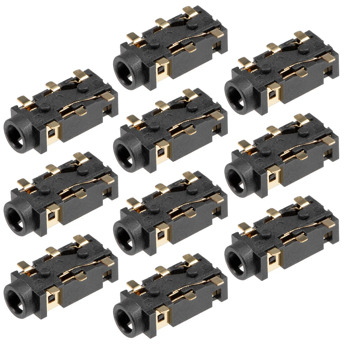 10Pcs PCB Mount 2.5mm 6 Pin Socket Headphone Stereo Jack Audio Video Connector Black PJ-242B