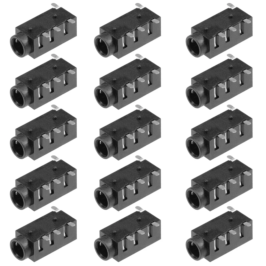 15Pcs PCB Mount 3.5mm 4 Pin Socket Headphone Stereo Jack Audio Video Connector Black PJ320D
