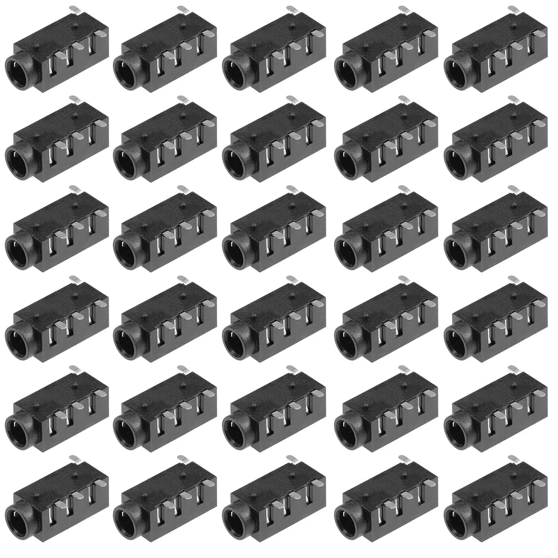 30Pcs PCB Mount 3.5mm 4 Pin Socket Headphone Stereo Jack Audio Video Connector Black PJ320D