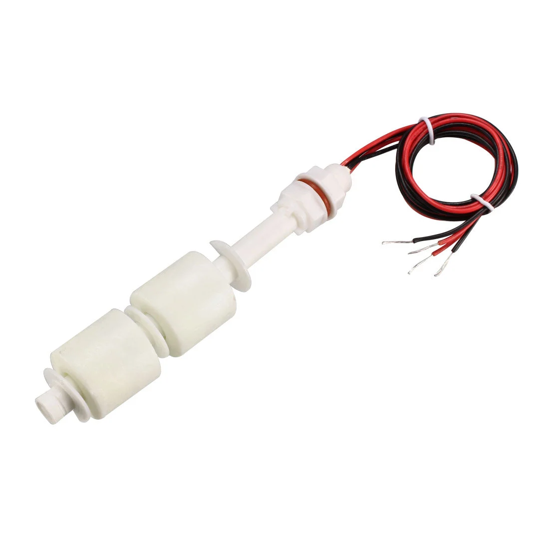 PP Dual Ball Float Switch M10 115mm Vertical Liquid Water Level Control Sensor Plastic White for Tank Pool