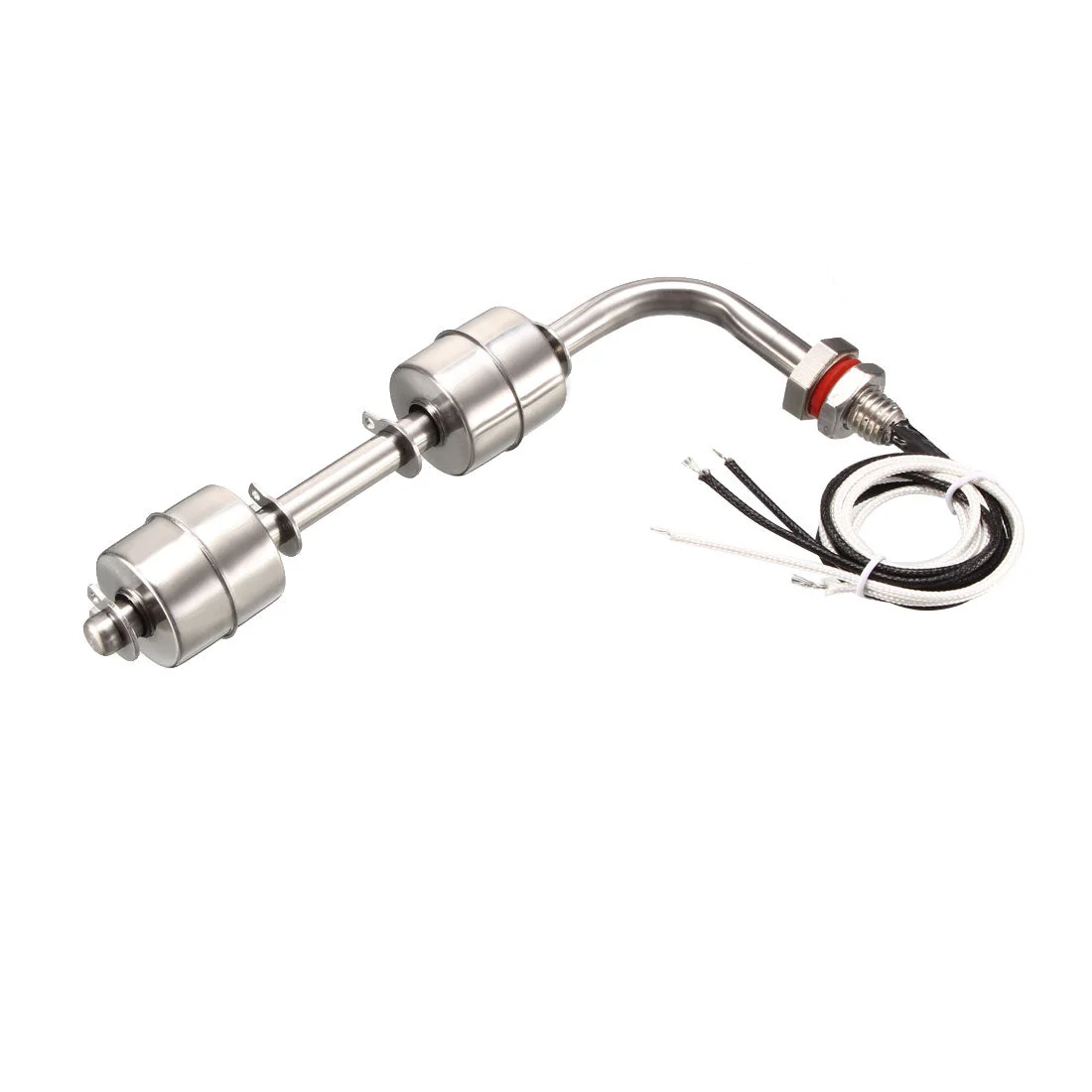 Stainless Steel L Shaped Dual Ball Float Switch M10 26mm Dia Liquid Water Level Sensor for Tank Pool