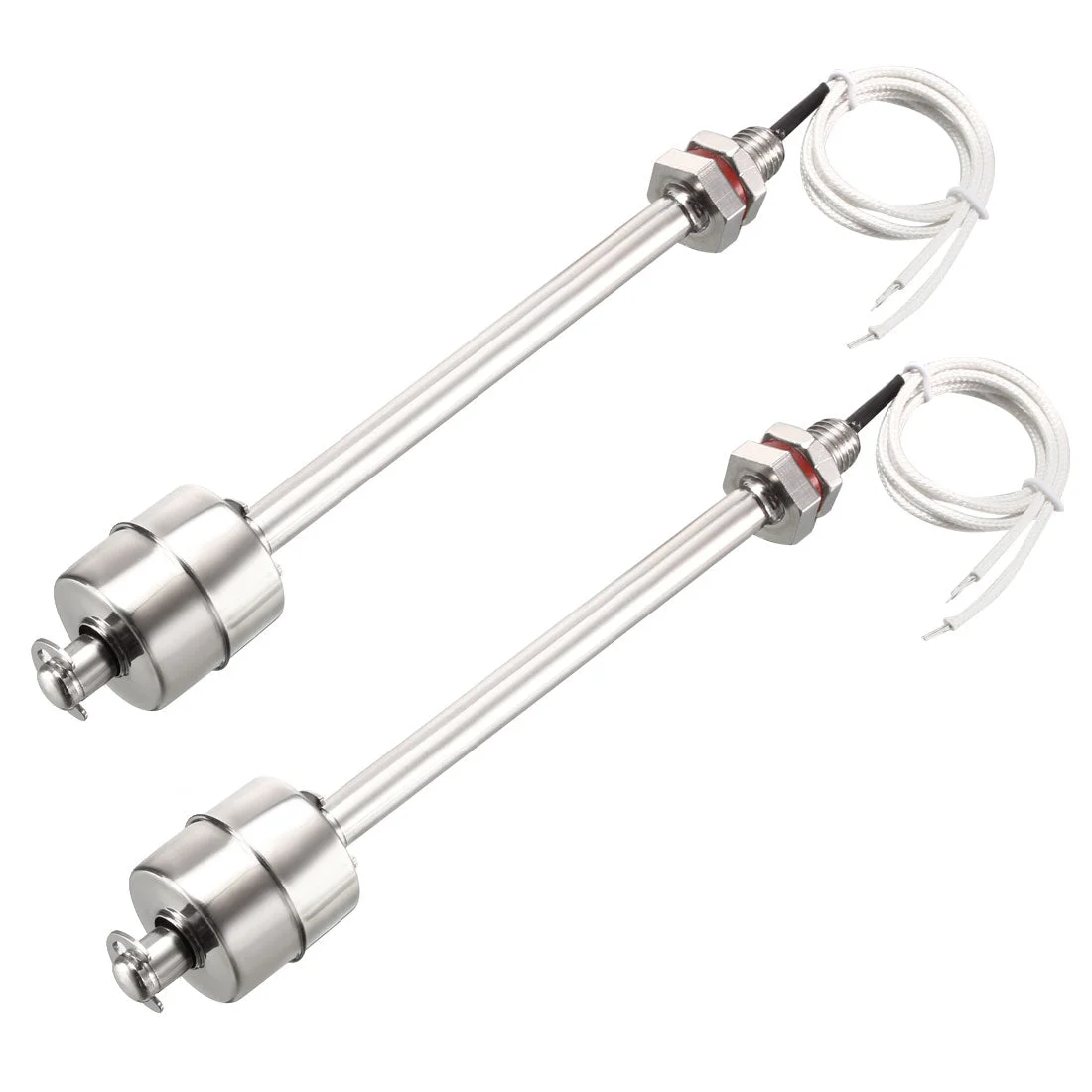 2pcs Stainless Steel Float Switch M10 165mm Fish Tank Vertical Liquid Water Level Sensor