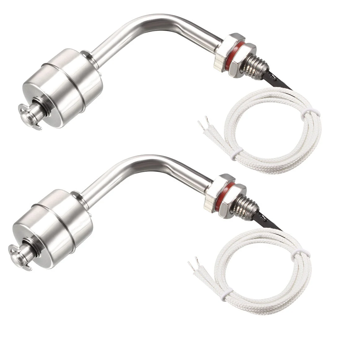 2 x Stainless Steel L Shaped Float Switch M10 Tank Water Level Sensor