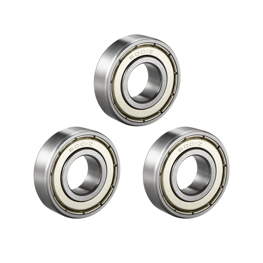 Deep Groove Ball Bearing 6001Z Single Shield, 12mmx28mmx8mm Chrome Steel Bearings 3pcs