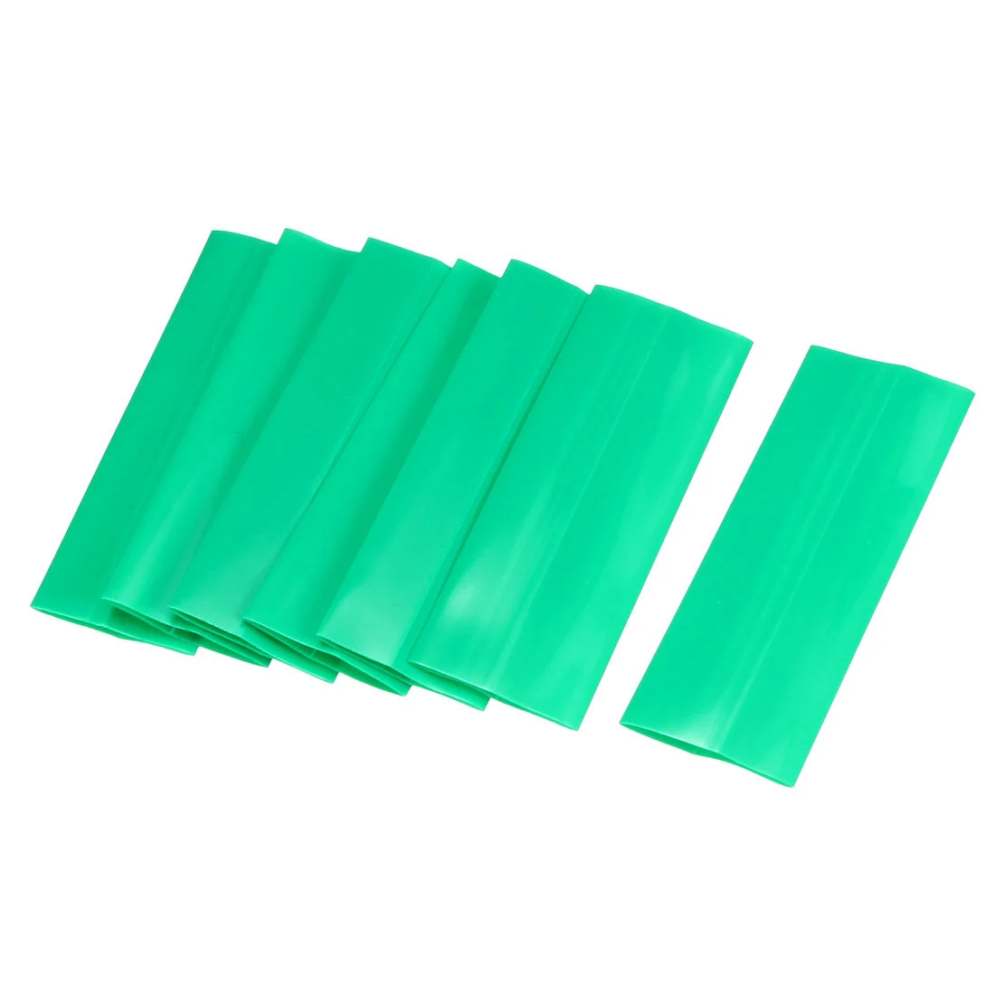 PVC Heat Shrink Tubing 17mm Flat AAA Power Supply 48mm Length, Green, 50pcs