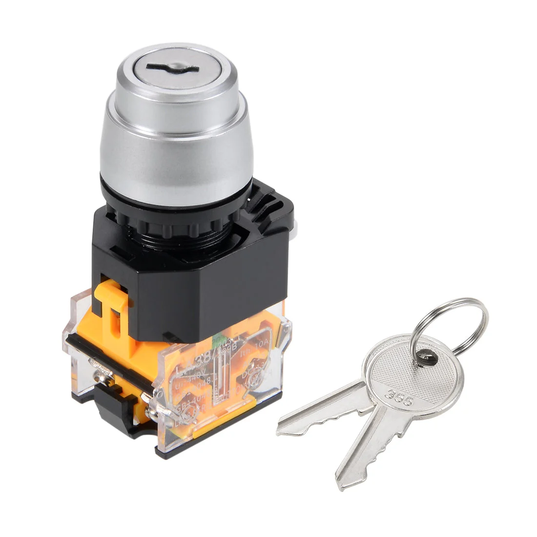 22mm 2 Positions Key Locking Push Button Switch W Keys DPST
