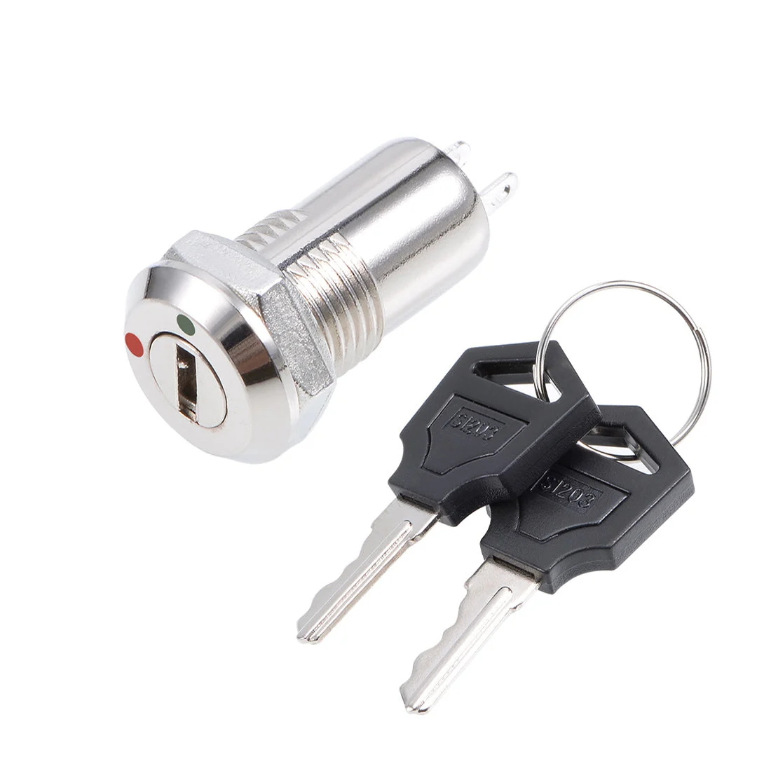 1Pcs 11.5mm 2 Positions NO NC Electric Key Lock Push Button Switch S1203