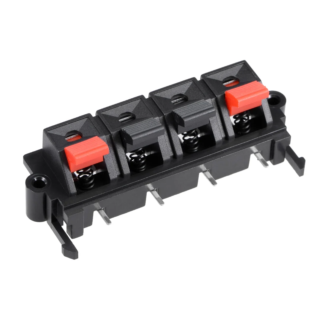 1pcs 4 Way Jack Socket Spring Push Release Connector Speaker Terminal Strip