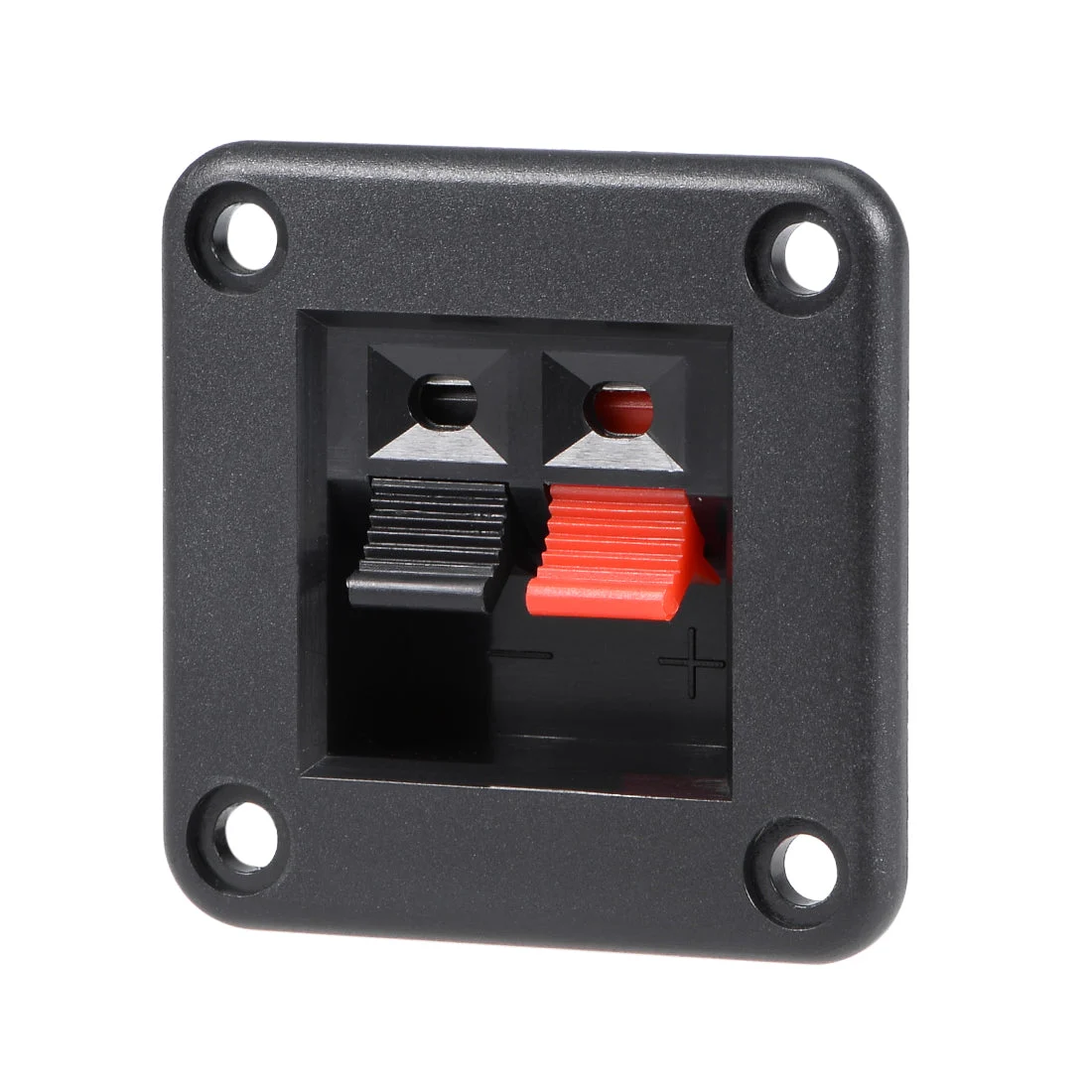 2 Way Jack Socket Spring Push Release Connector Speaker Terminal Strip Block 42 x 42 x 24mm