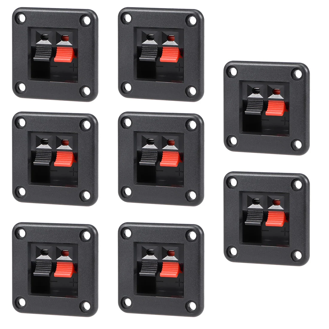 8pcs 2 Way Jack Socket Spring Push Release Connector Speaker Terminal Strip Block