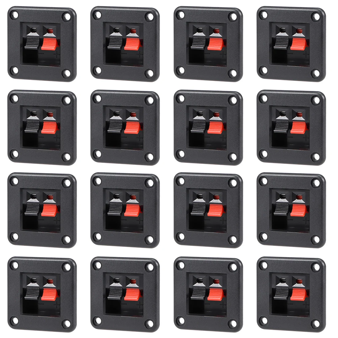 16pcs 2 Way Jack Socket Spring Push Release Connector Speaker Terminal Strip Block