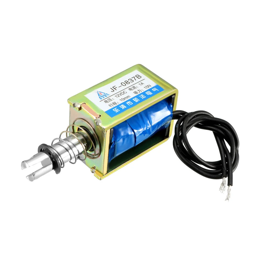 JF-0837B DC 12V 1A 15N 10mm Push Pull Type Open Frame Linear Motion Solenoid Electromagnet