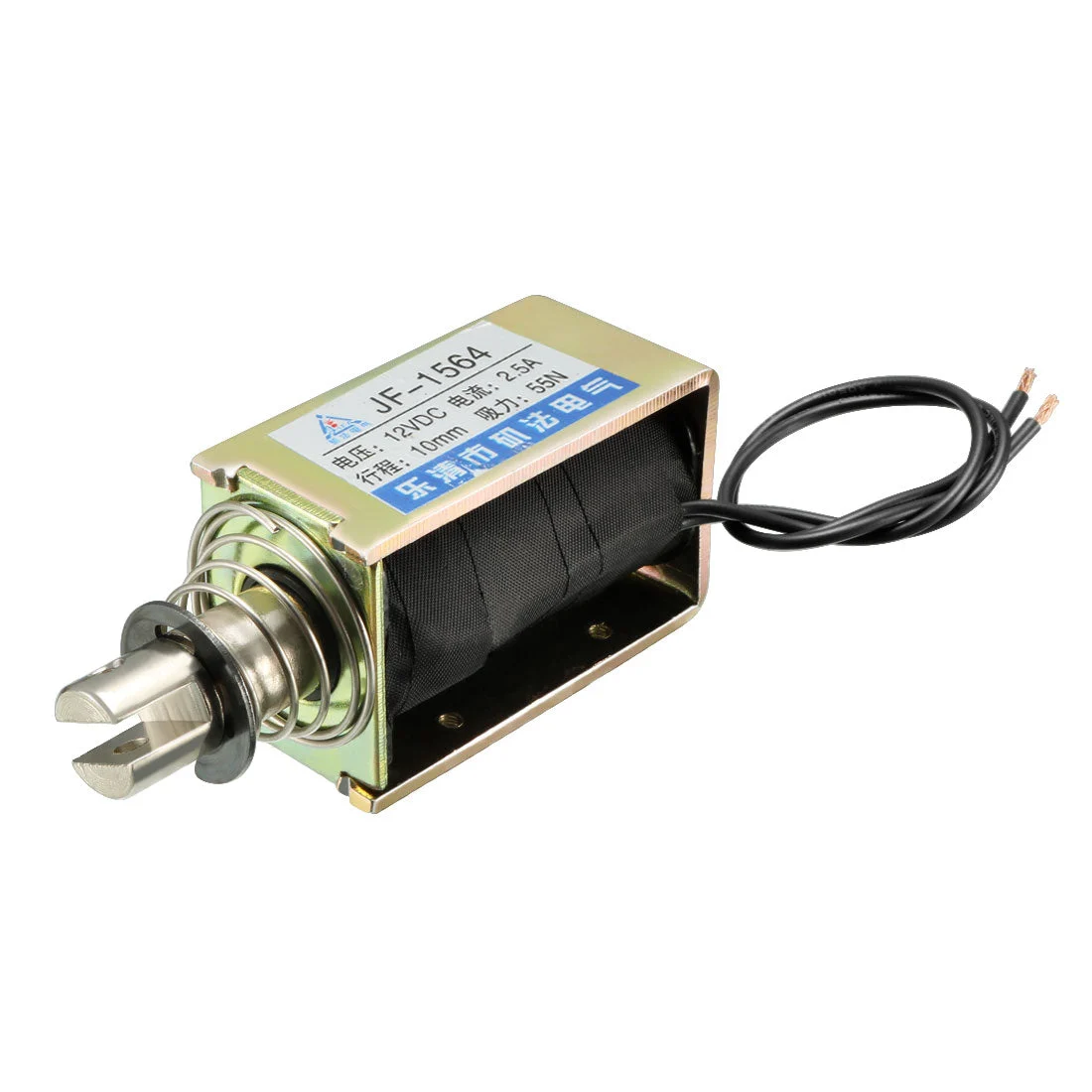 JF-1564B DC 12V 2.5A 55N 10mm Push Pull Type Open Frame Linear Motion Solenoid Electromagnet