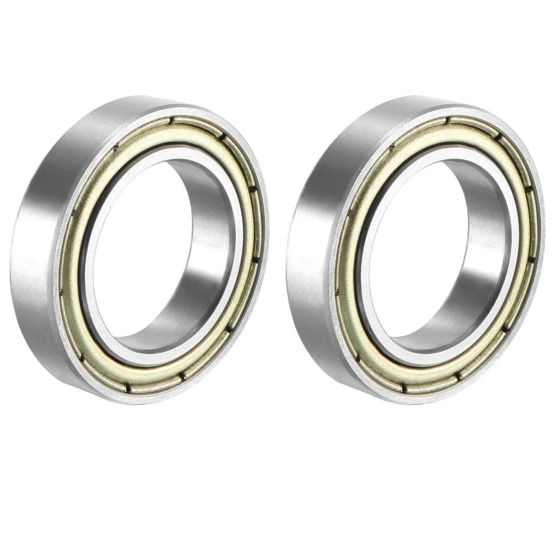 6802ZZ Deep Groove Ball Bearing Double Shield 6802-2Z 1080802, 15mm x 24mm x 5mm Carbon Steel Bearings (Pack of 2)
