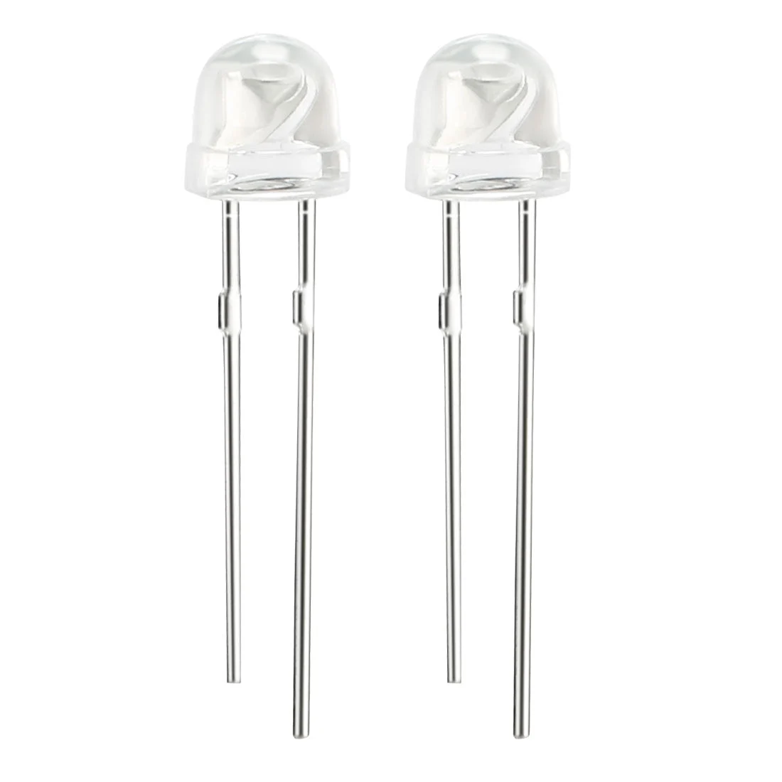500pcs 5mm Red LED Diode Lights Clear Straw Hat Transparent 1.9-2.1V 20mA Super Bright Lighting Bulb Lamps Electronic Component Light Emitting Diodes