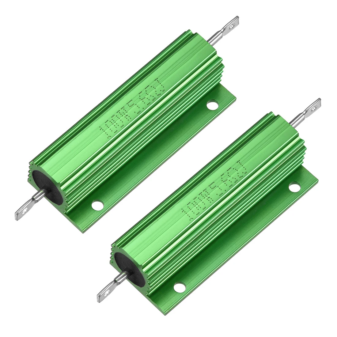 2 Pcs Aluminum Case Resistor 100W 5.6 Ohm Wirewound Green for LED Replacement Converter 100W 5.6RJ