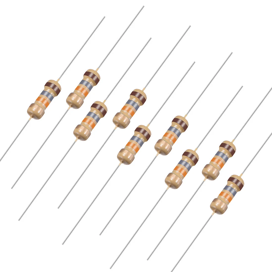 1/4 Watt 18K Ohm Carbon Film Resistors 5% Tolerances 0.25W 100pcs 4 Color Band
