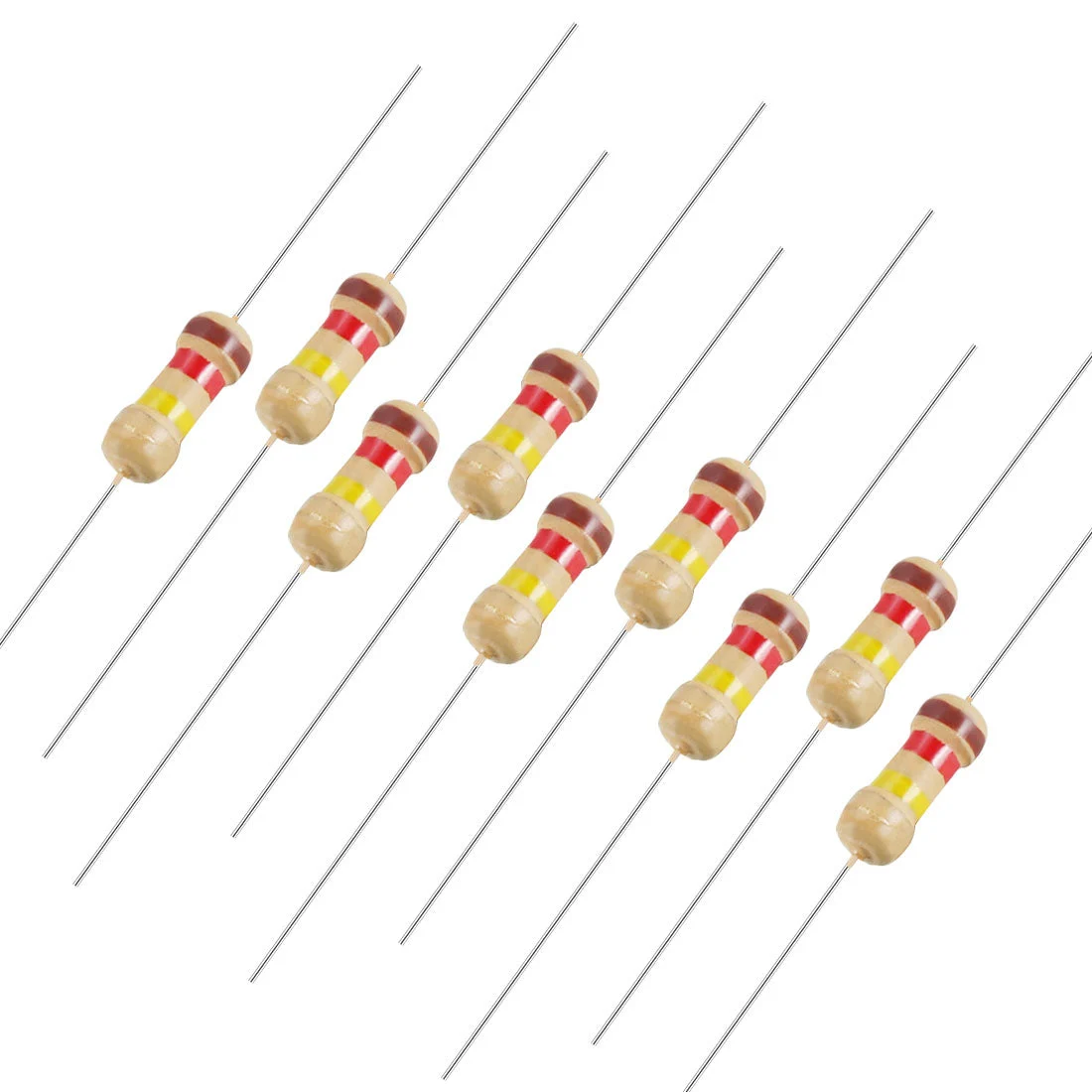 1/4 Watt 120K Ohm Carbon Film Resistors 5% Tolerances 0.25W 100pcs 4 Color Band