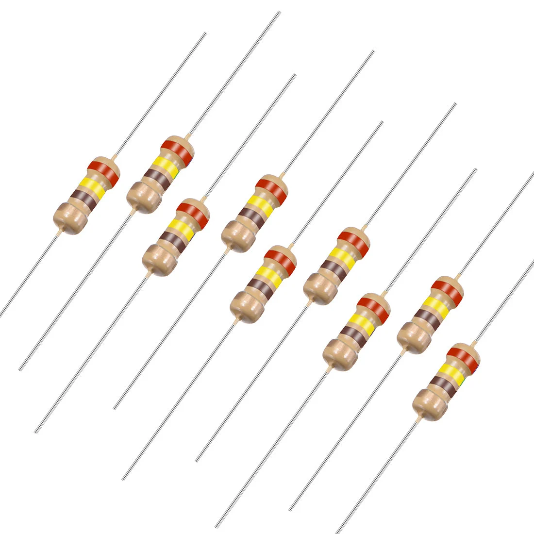 1/4 Watt 240 Ohm Carbon Film Resistors 5% Tolerances 0.25W 100pcs 4 Color Band
