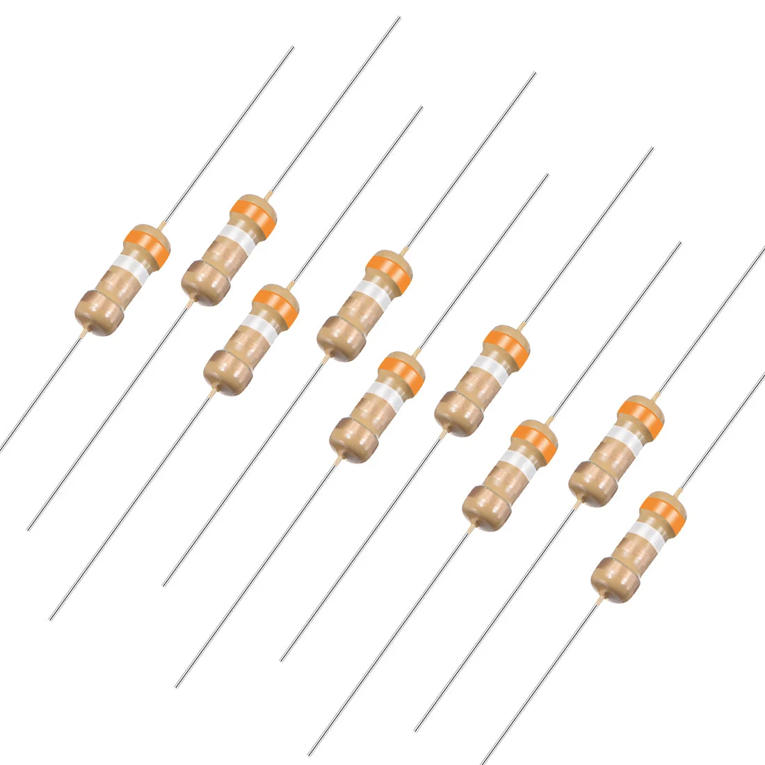 100Pcs 3.9 Ohm Resistor, 1/4W 5% Tolerance Carbon Film Resistors, 4 Bands for DIY Electronic Projects and Experiments