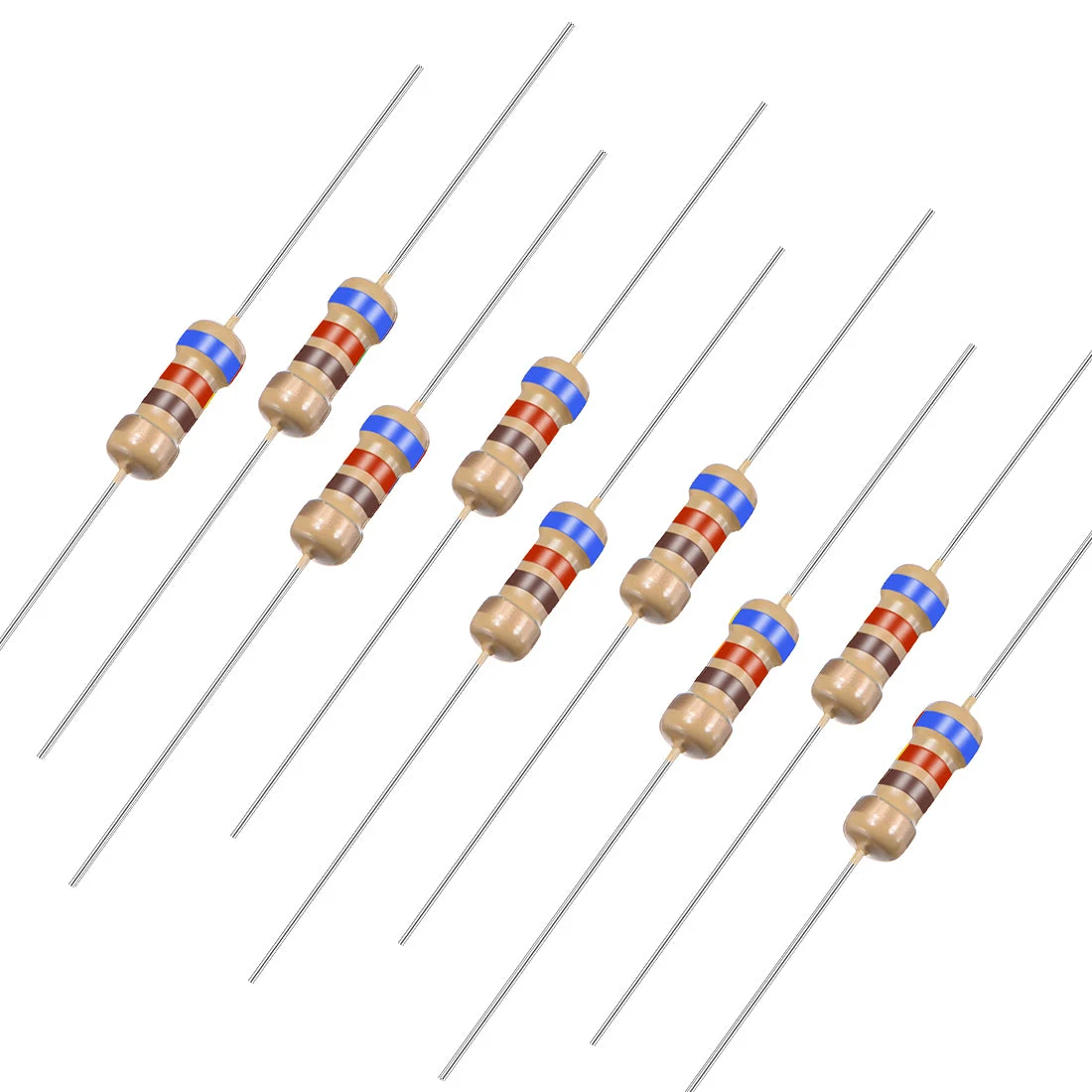 1/4 Watt 620 Ohm Carbon Film Resistors 5% Tolerances 0.25W 100pcs 4 Color Band